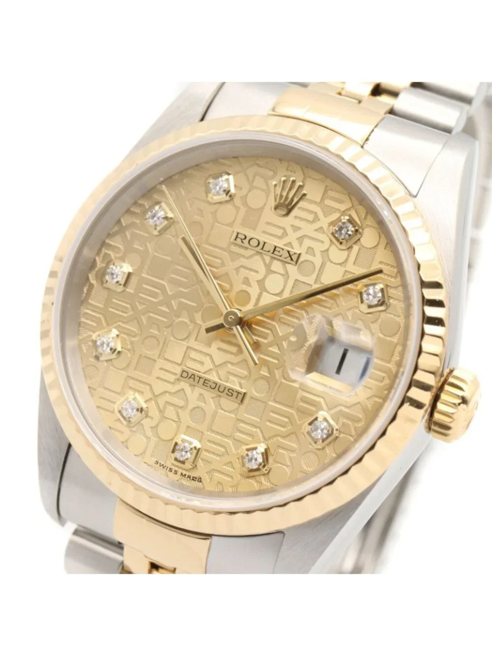 Rolex Watch Datejust Diamond D Number CH NP 18k Stainless Steel